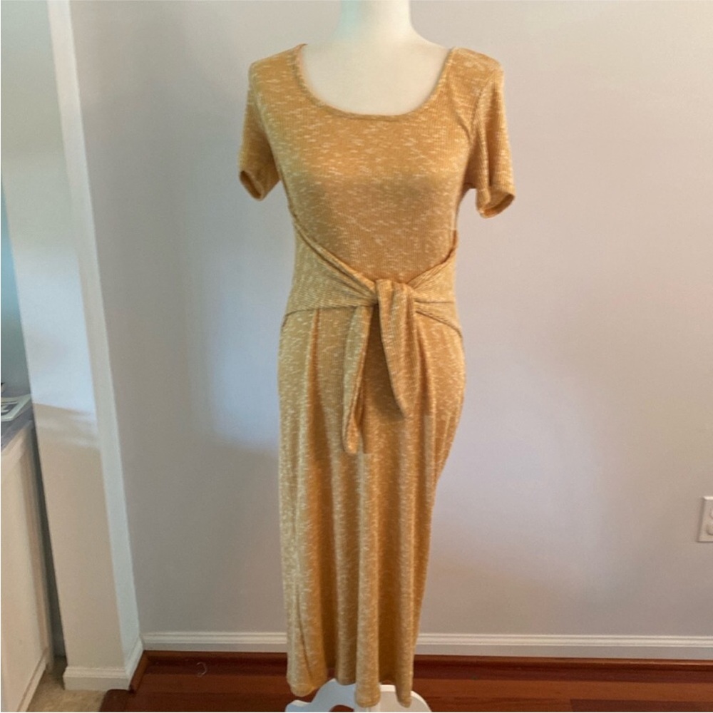 Elegant Tan Midi Dress